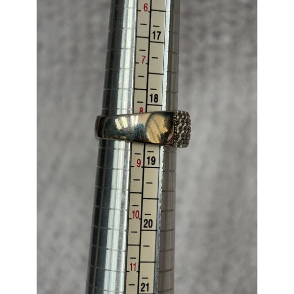 Sterling Silver CZ Pave Statement Ring Size 8 #63719 - Picture 6 of 7